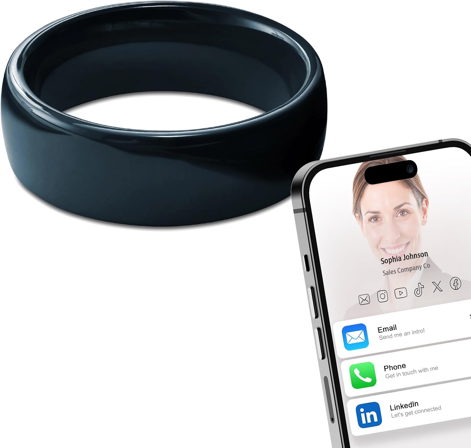 Smart Ring Nfc Pay - Anel inteligente de cerâmica completo NFC